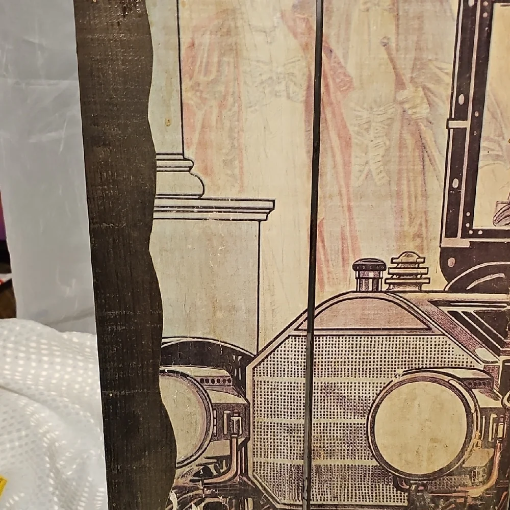 Vintage Pierce Arrow Car Advertisement On Rustic Wood